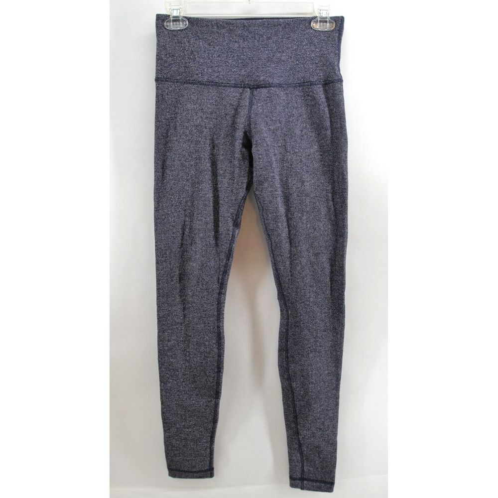 Lululemon Wunder Under Pant III‎ Coco Pique Black White Size 6